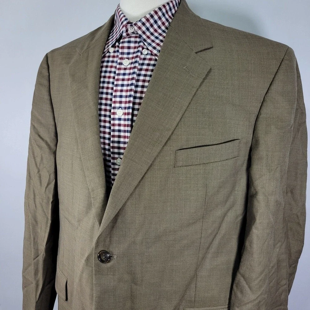 Stafford‎ Men's Sport Coat Blazer Two Button Brown Wool Size 48R